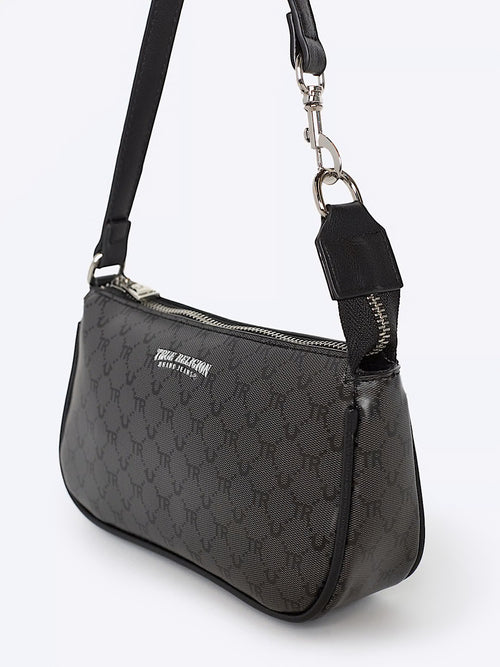 logo horseshoe allover print handbag